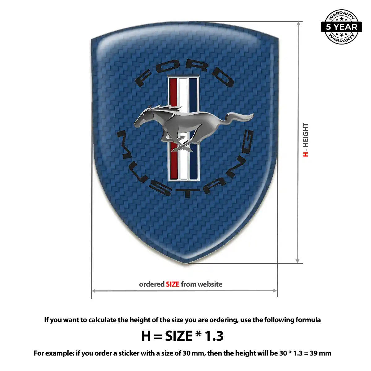 Ford Mustang Gel Badge Sticker Sleek Style