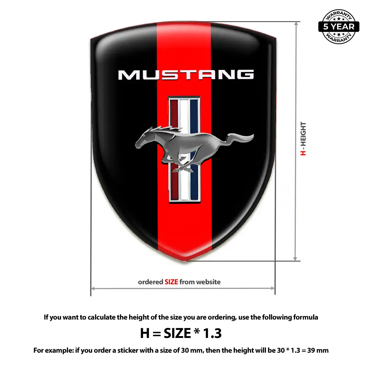 Ford Mustang Gel Emblem Sticker Refined Design