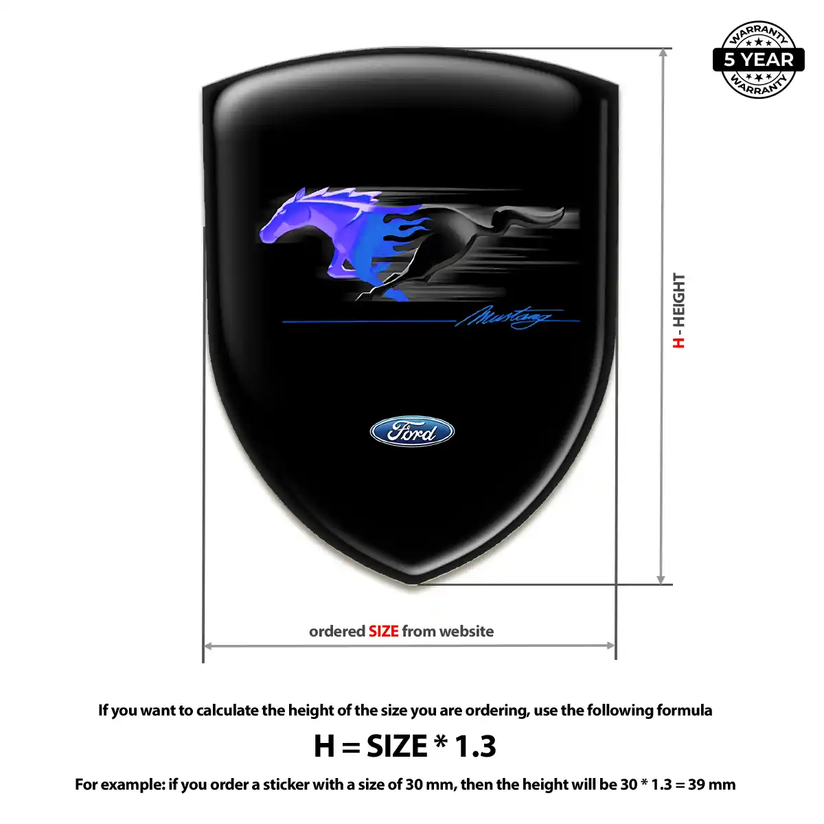 Ford Mustang Gel Emblem Sticker Sleek Style