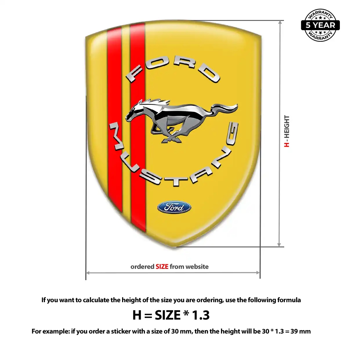 Ford Mustang Logo Emblem Elite Finish