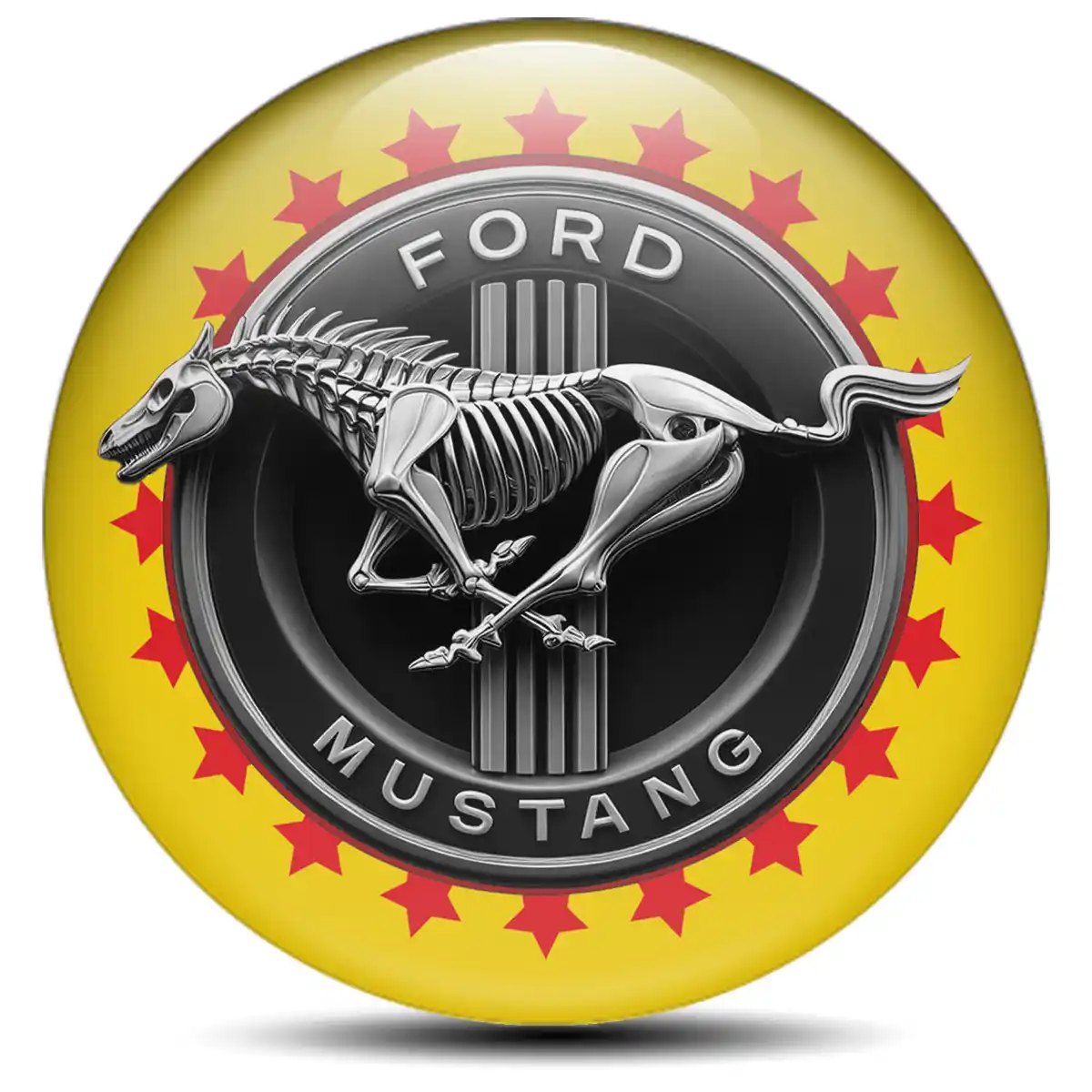 Ford Mustang Logo Silicone Badge Self-Adhesive Stylish Design