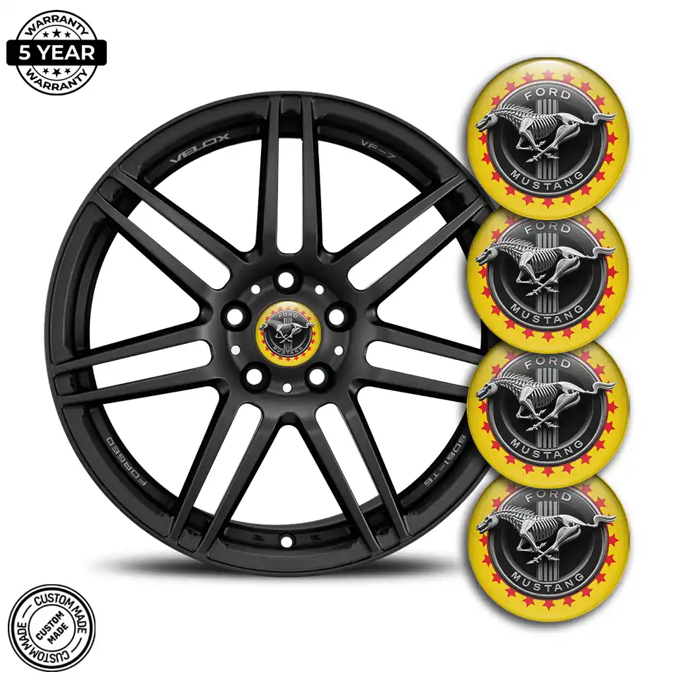 Ford Mustang Logo Silicone Badge Self-Adhesive Stylish Design