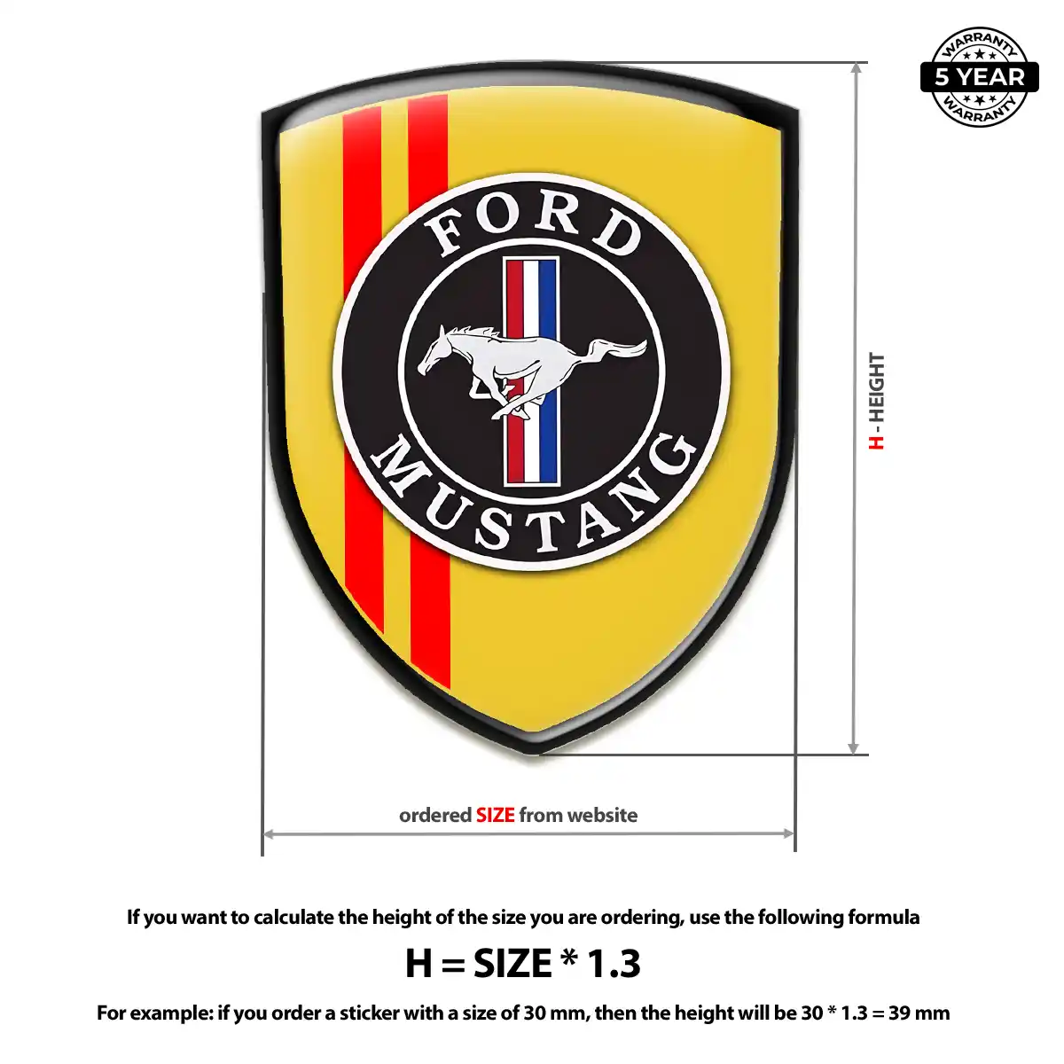 Ford Mustang Logo Sticker Elite Finish