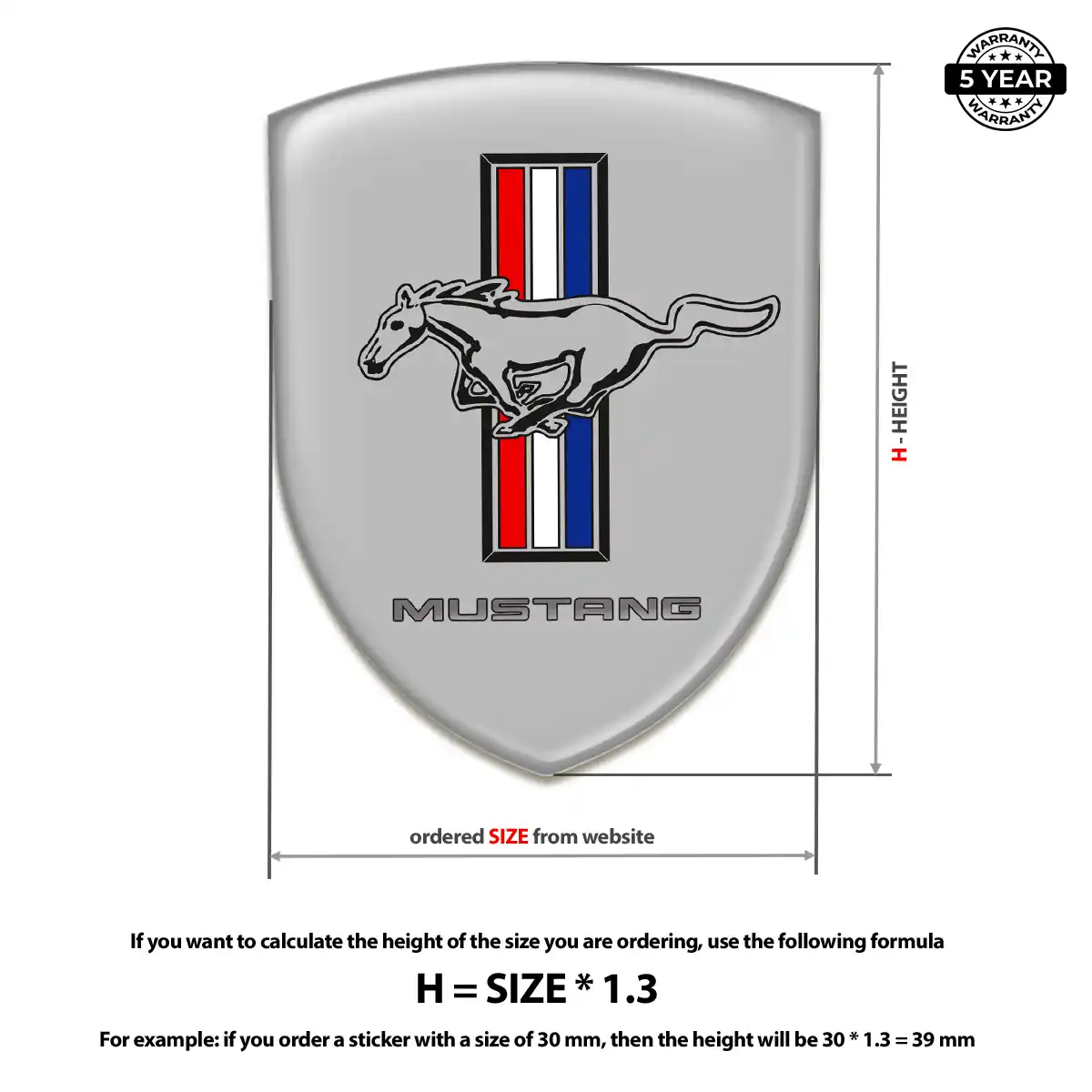 Ford Mustang Logo Sticker Refined Design