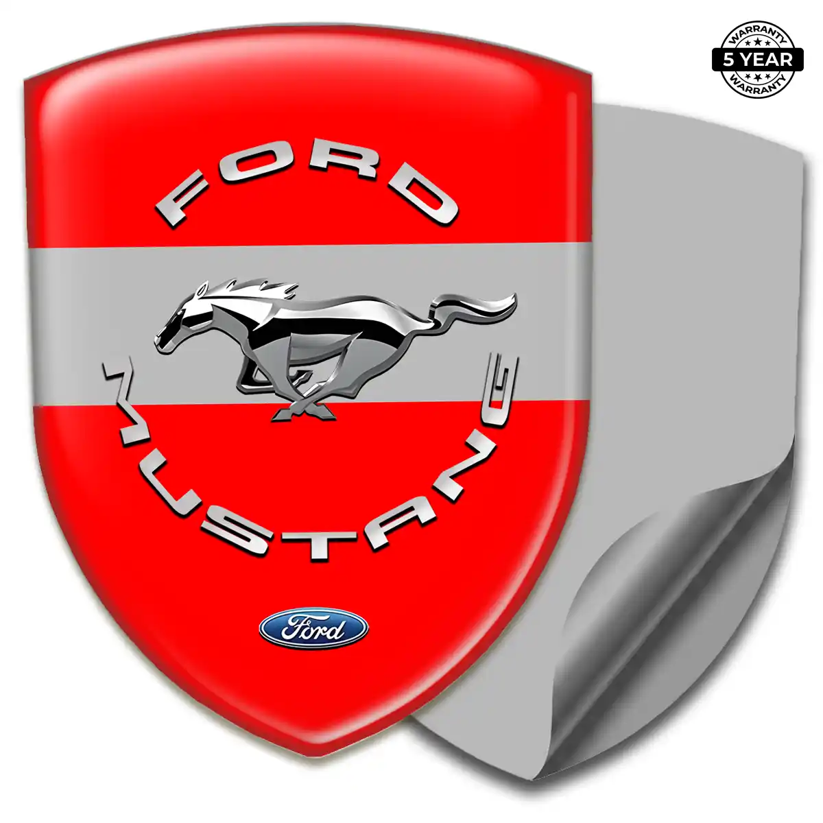 Ford Mustang Polyurethane Domed Sticker Refined Design