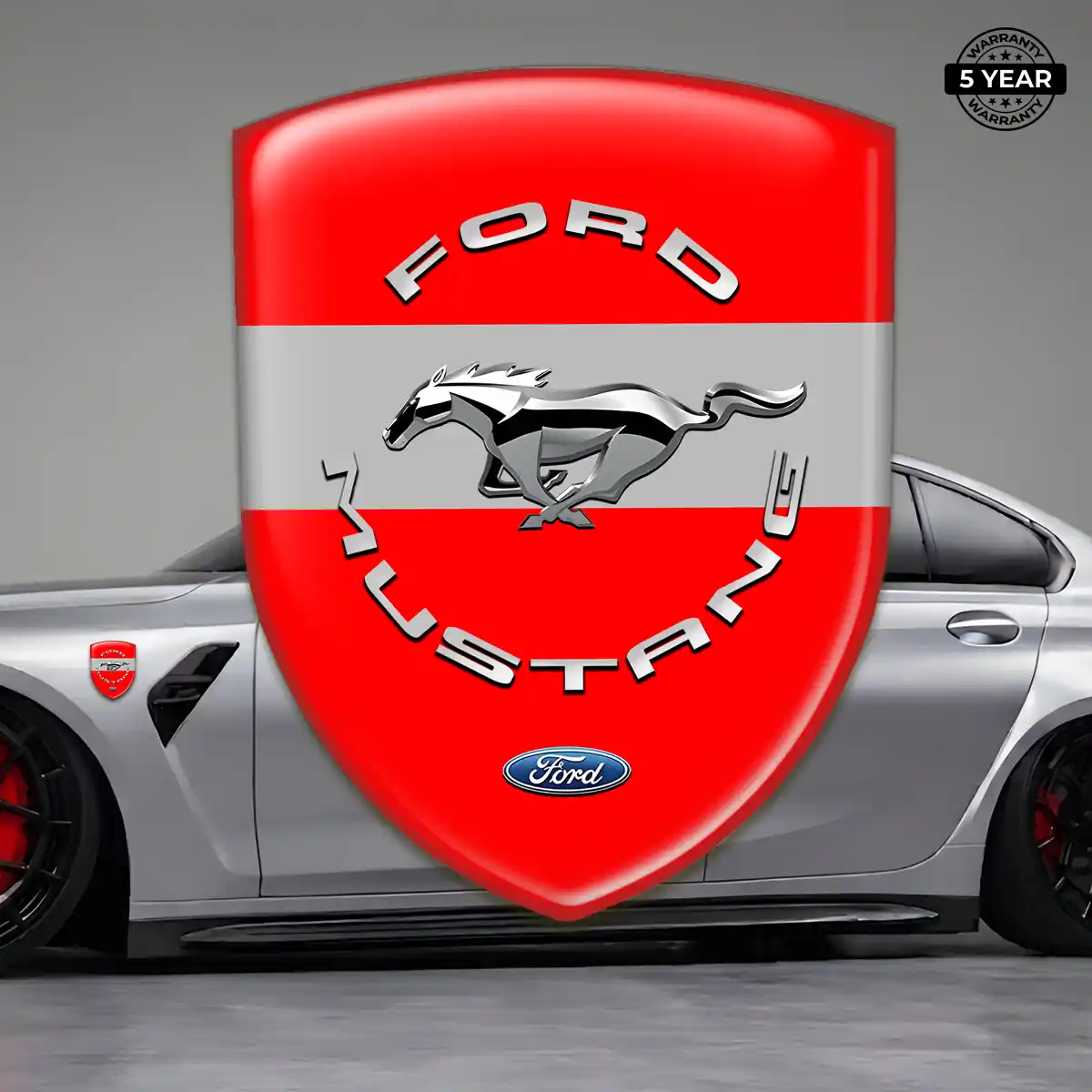 Ford Mustang Polyurethane Domed Sticker Refined Design
