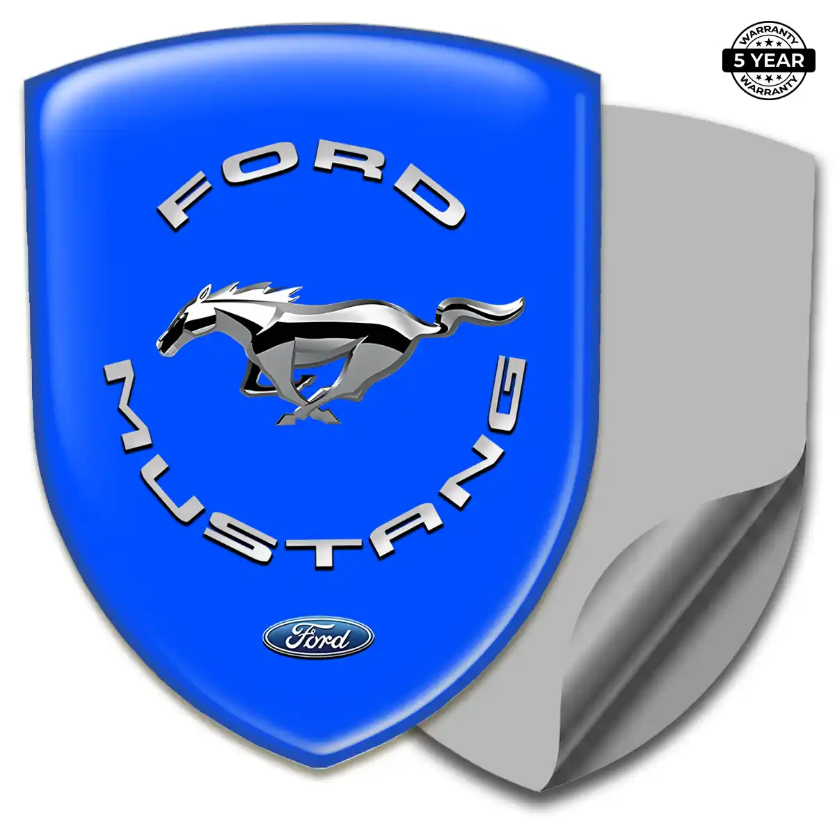Ford Mustang Polyurethane Domed Sticker Sleek Style