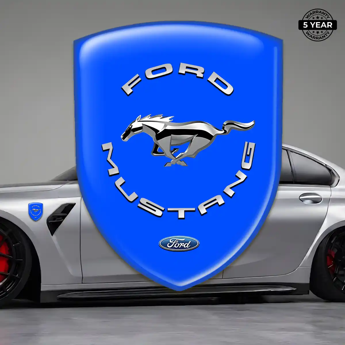 Ford Mustang Polyurethane Domed Sticker Sleek Style