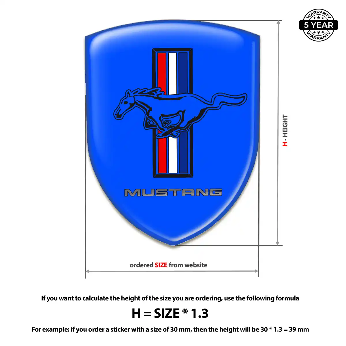 Ford Mustang Resin Badge Sticker Refined Design