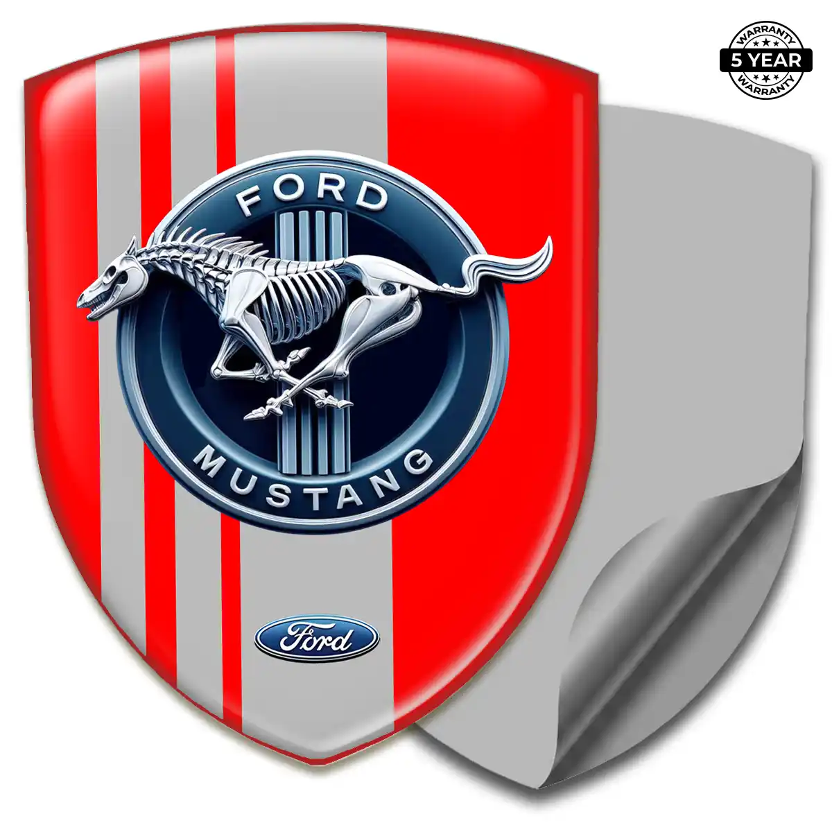 Ford Mustang Resin Domed Sticker Elite Finish