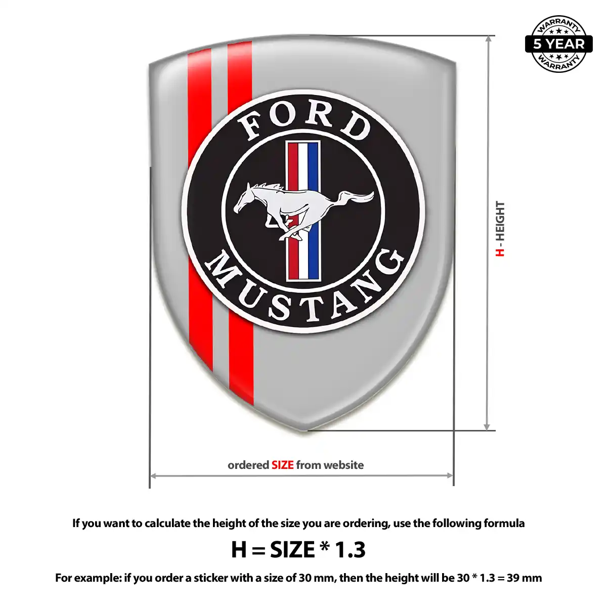 Ford Mustang Self Adhesive Emblem Sticker Refined Design