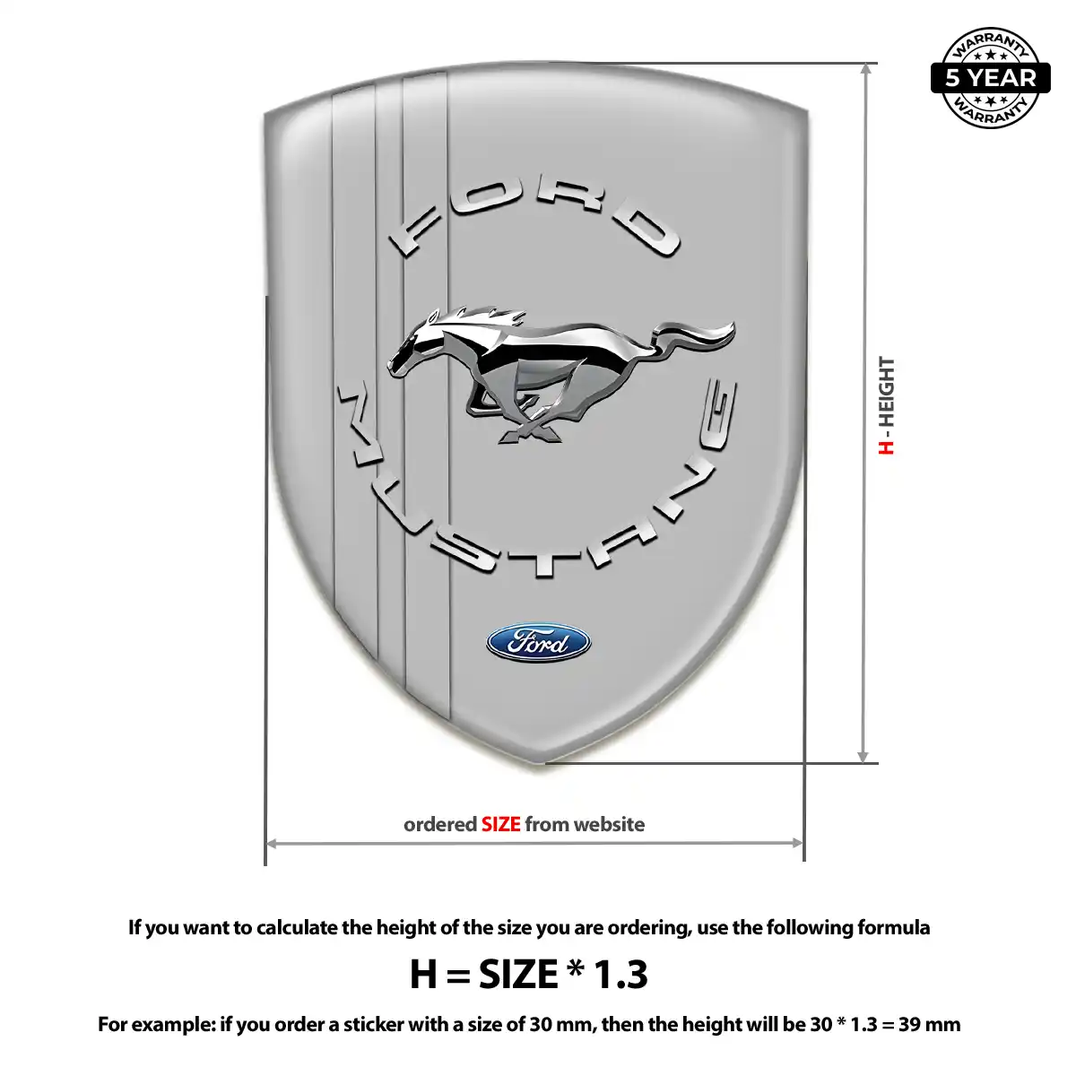 Ford Mustang Self Adhesive Emblem Sticker Sleek Style