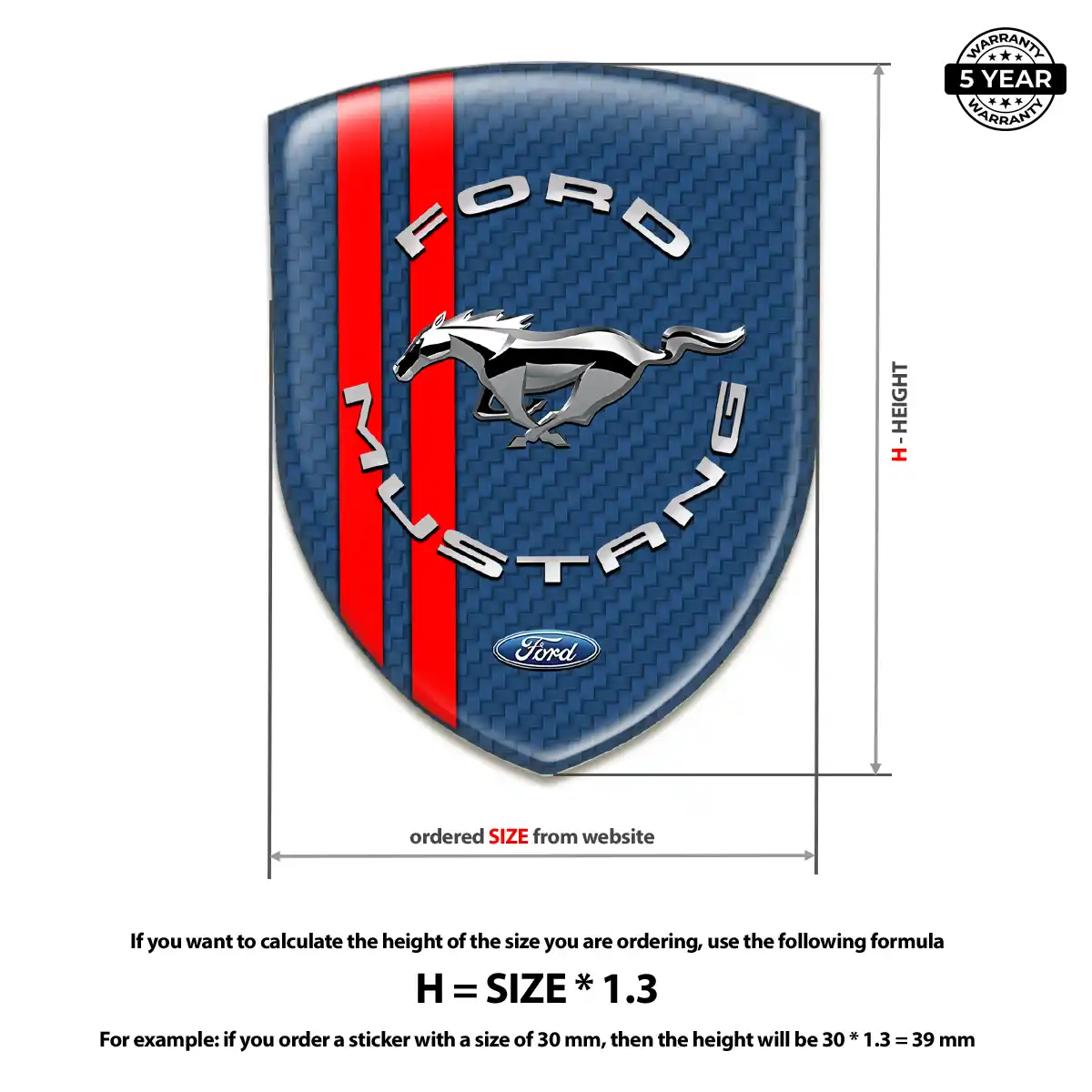 Ford Mustang Silicone Badge Elite Finish