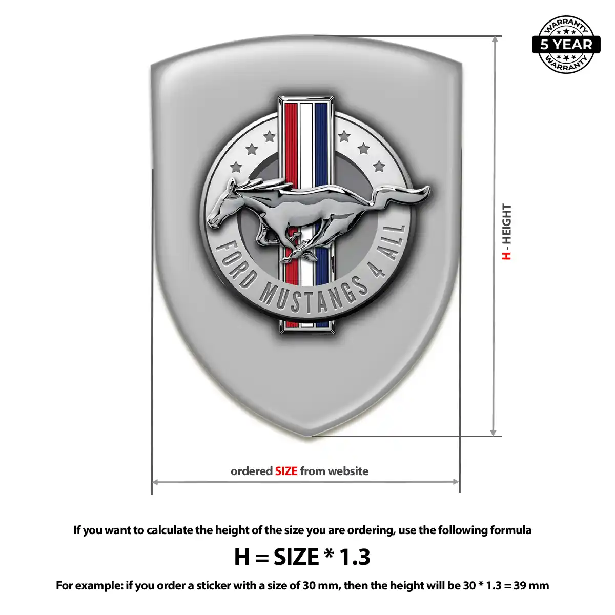 Ford Mustang Silicone Emblem Elite Finish