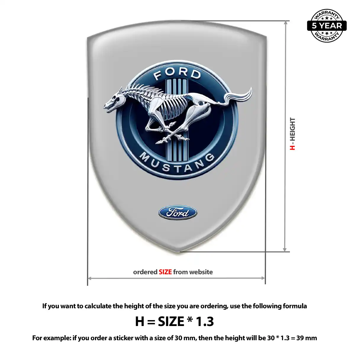 Ford Mustang Silicone Sticker Elite Finish