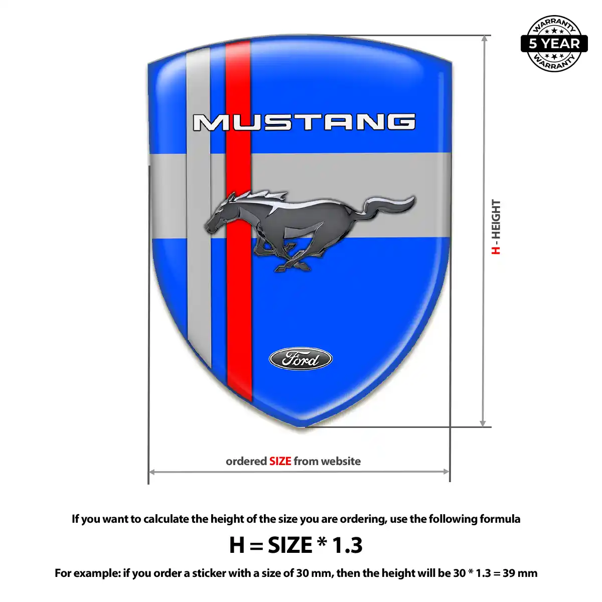Ford Mustang Silicone Sticker Sleek Style