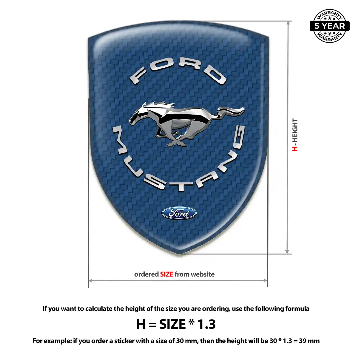 Ford Mustang Sticker Elite Finish