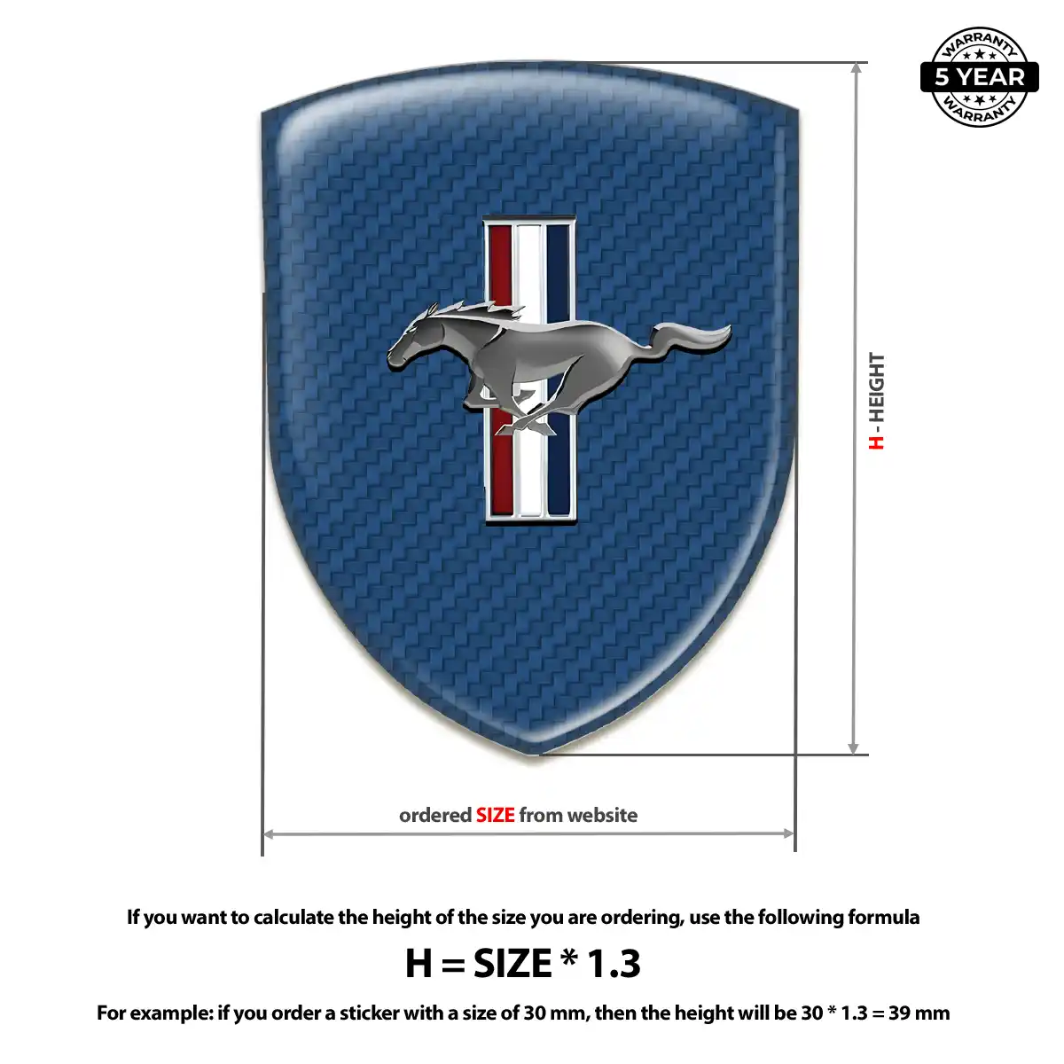 Ford Mustang Sticker Refined Design