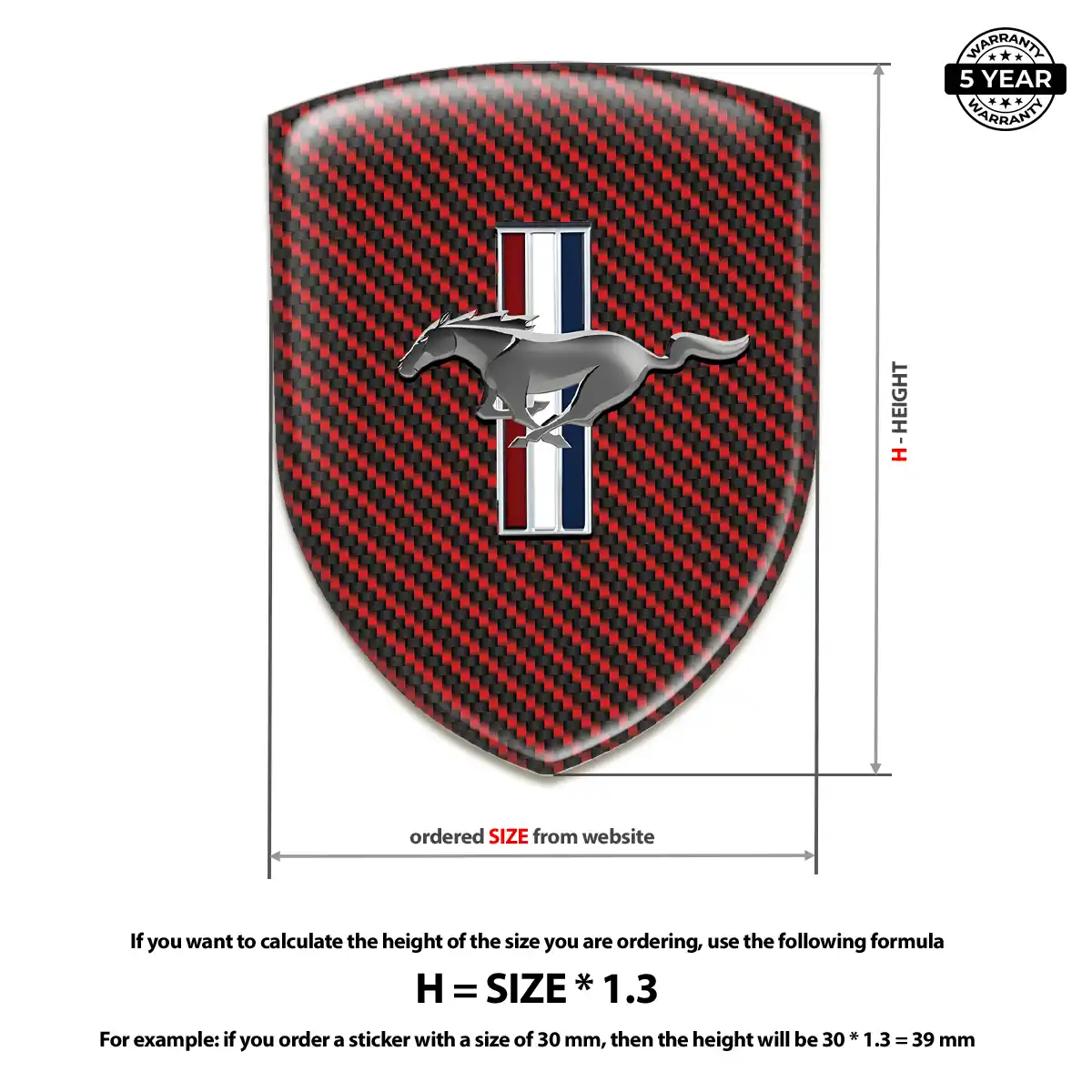 Ford Mustang Vehicle Logo Sticker Elite Finish