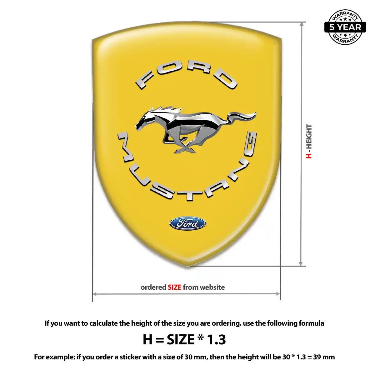 Ford Mustang Vehicle Logo Sticker Sleek Style