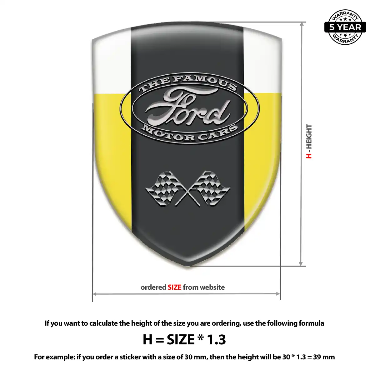 Ford Resin Domed Sticker Refined Design