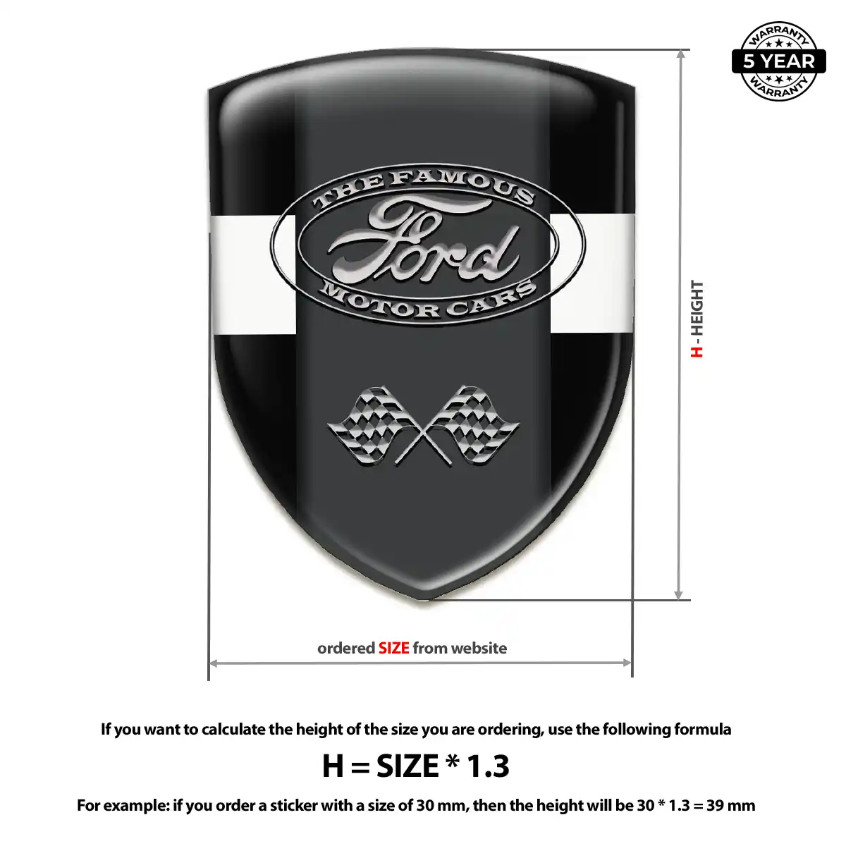 Ford Resin Emblem Sticker Refined Design
