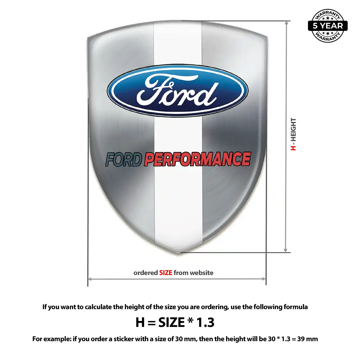 Ford Resin Emblem Sticker Sleek Style