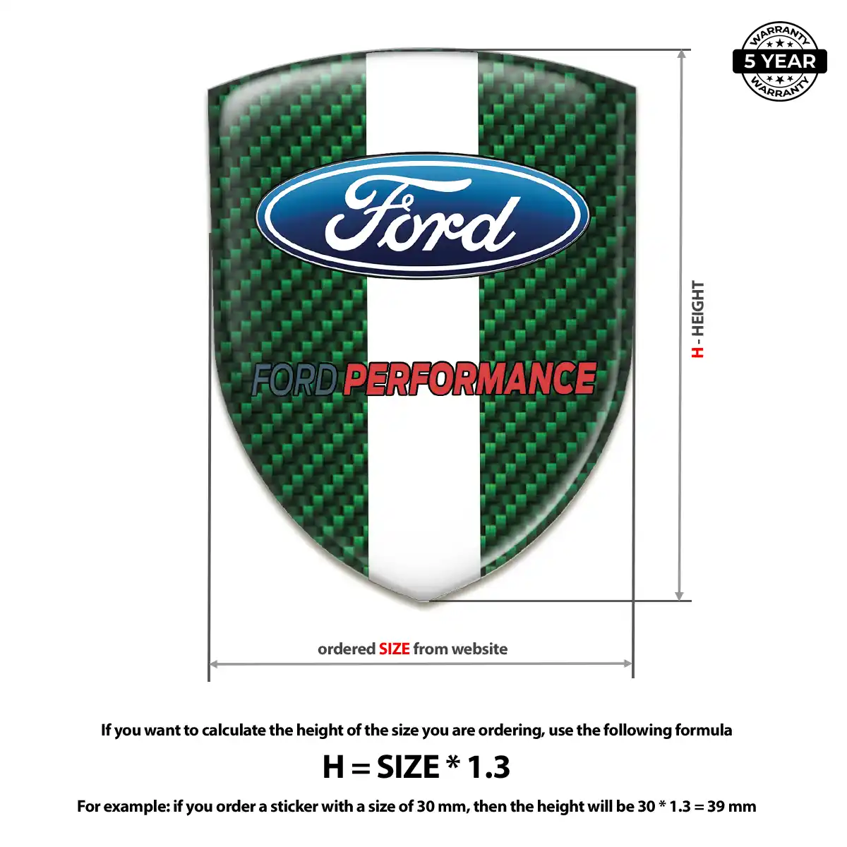 Ford Self Adhesive Emblem Sticker Sleek Style