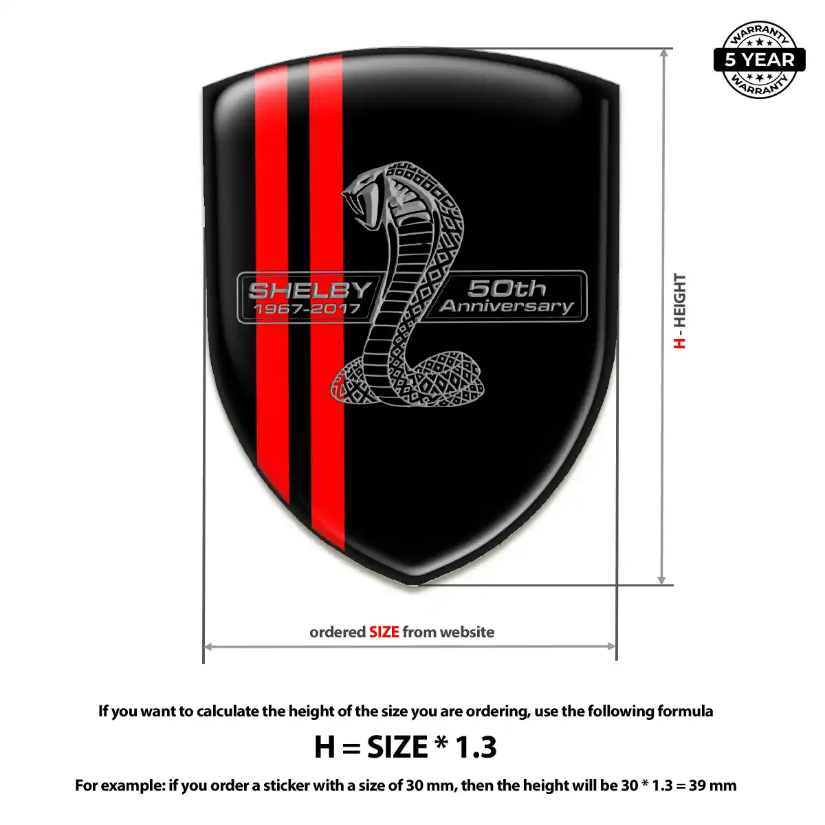 Ford Shelby 3D Badge Sticker Refined Design