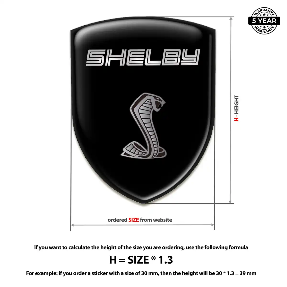 Ford Shelby 3D Domed Sticker Refined Design