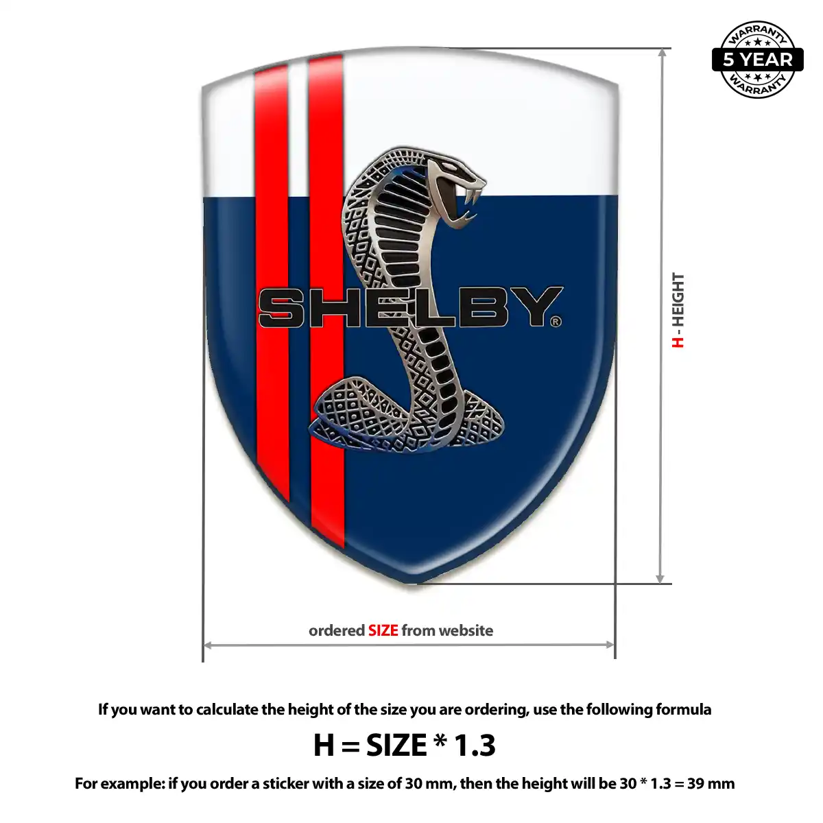 Ford Shelby 3D Domed Sticker Sleek Style