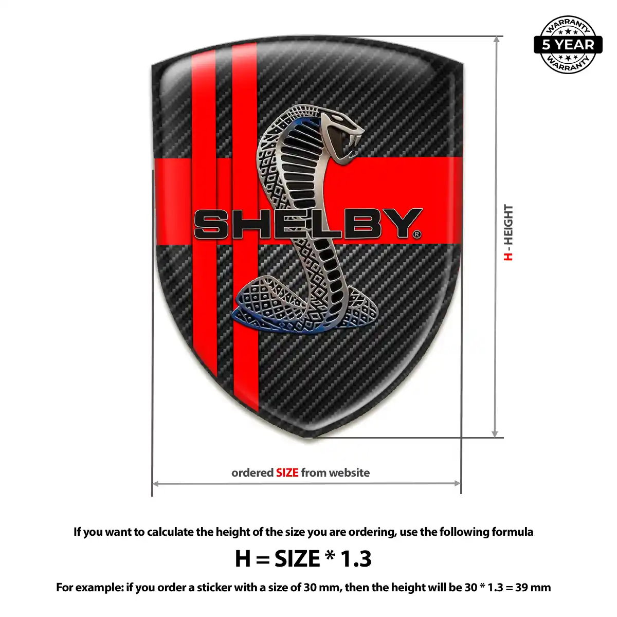 Ford Shelby 3D Emblem Sticker Refined Design