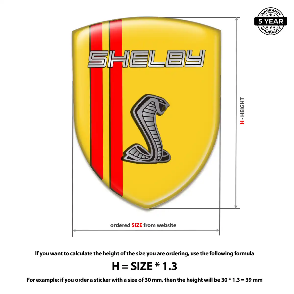 Ford Shelby 3D Gel Sticker Sleek Style