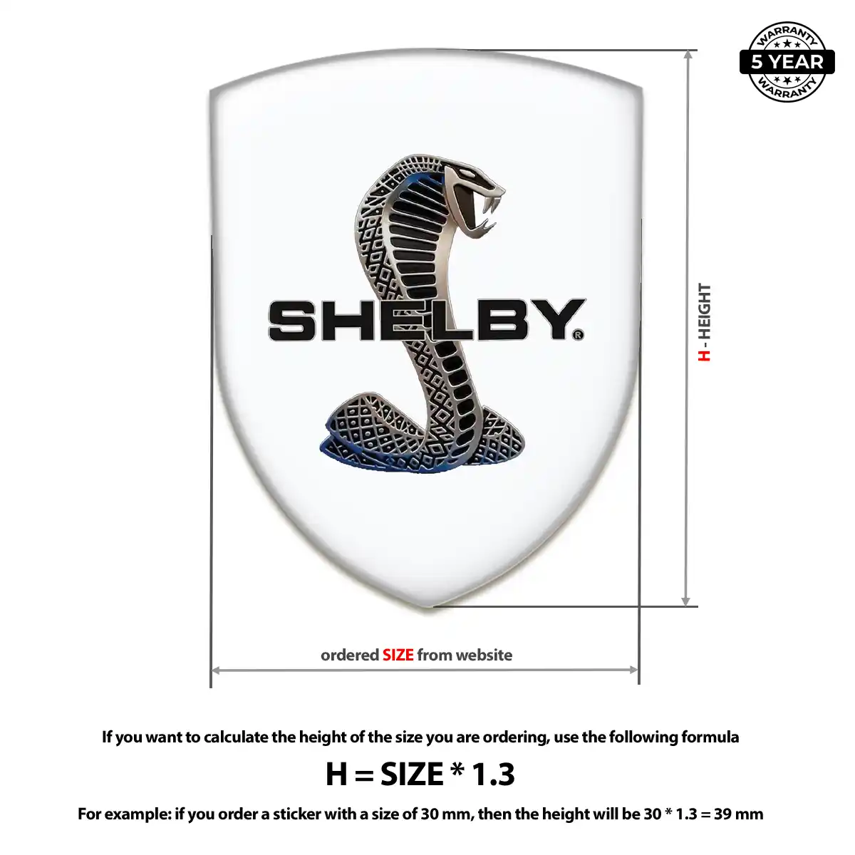 Ford Shelby 3D Logo Sticker Sleek Style