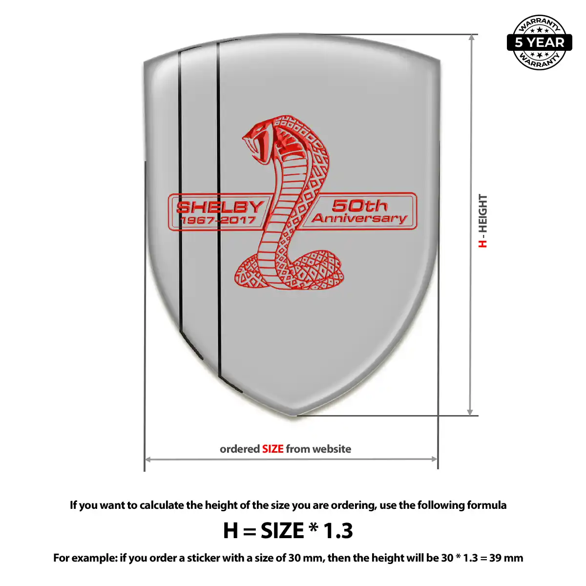 Ford Shelby Automotive Emblem Sticker Sleek Style