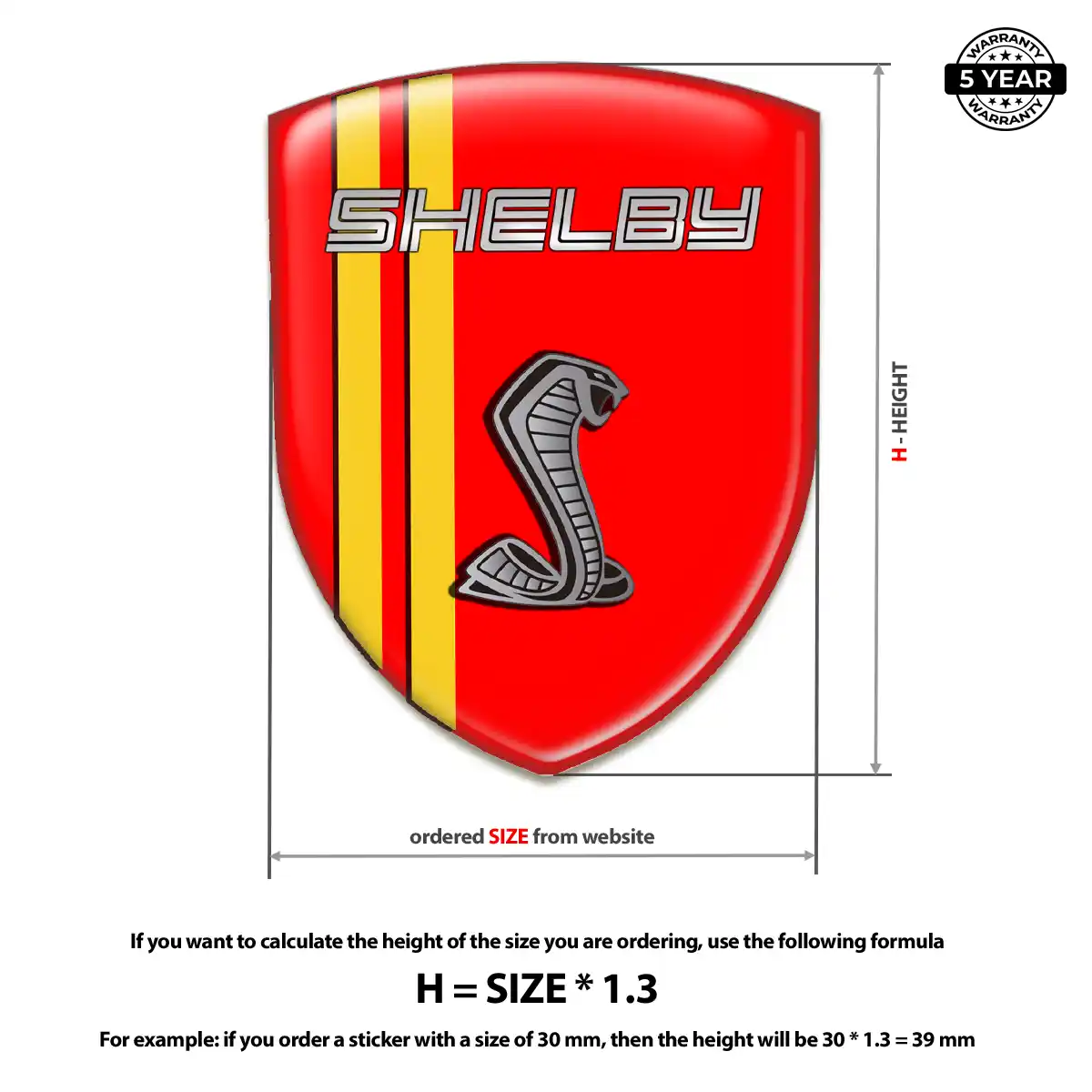 Ford Shelby Automotive Logo Sticker Refined Design
