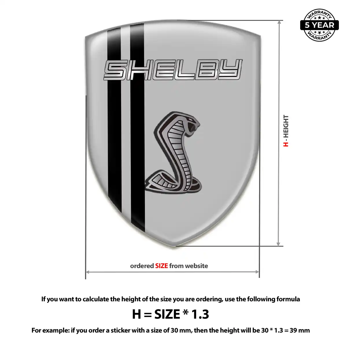 Ford Shelby Car Badge Sticker Refined Design