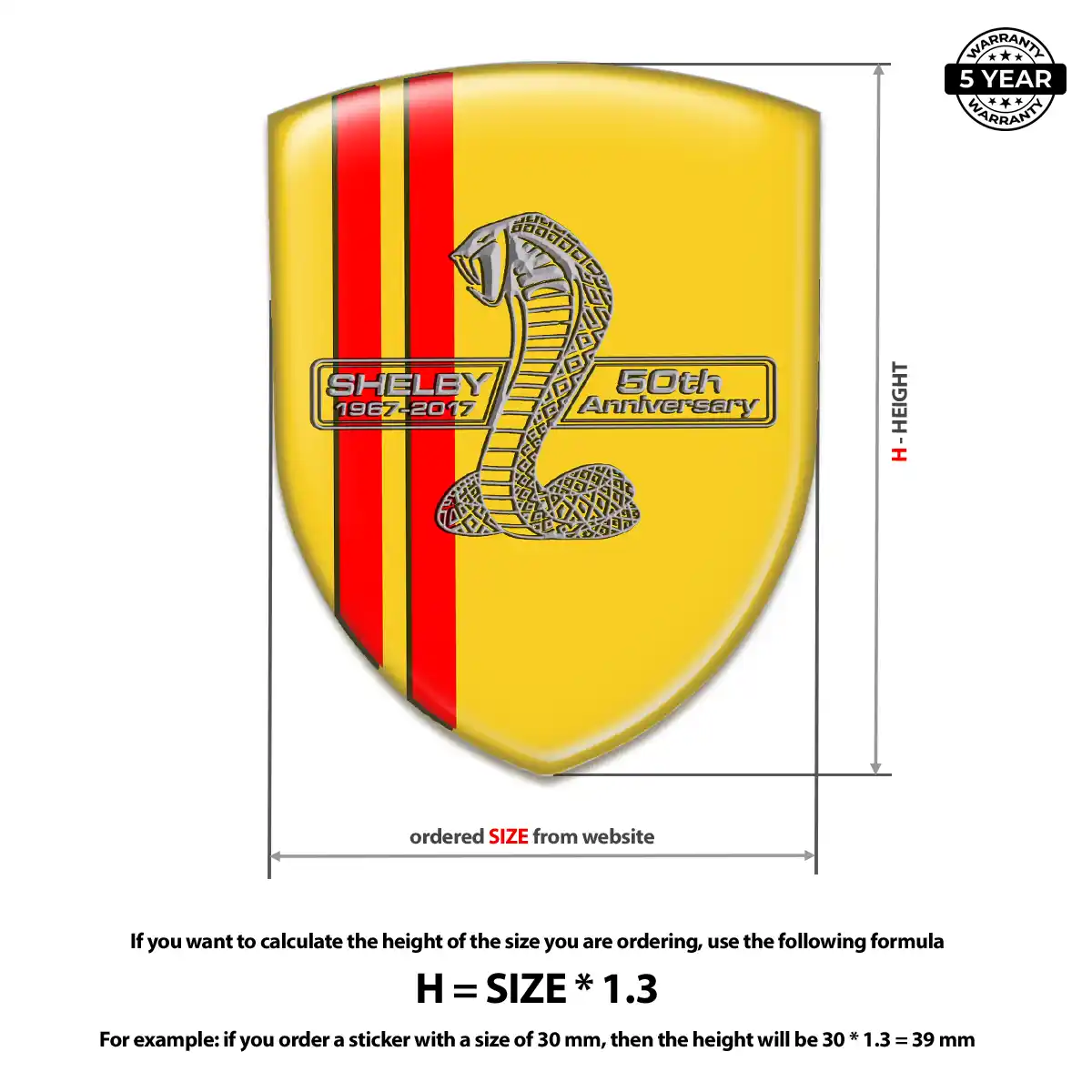 Ford Shelby Domed Badge Sleek Style