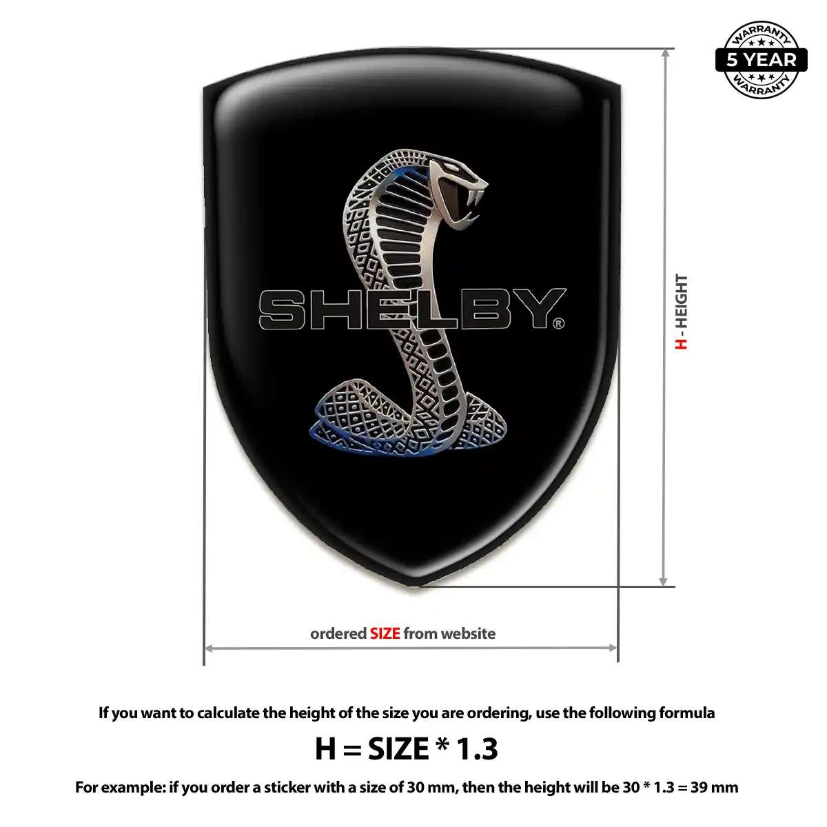 Ford Shelby Domed Car Sticker Sleek Style