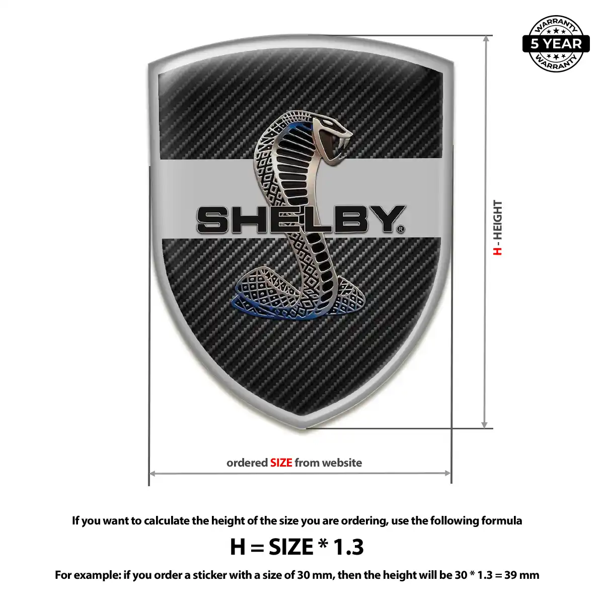 Ford Shelby Domed Decal Refined Design