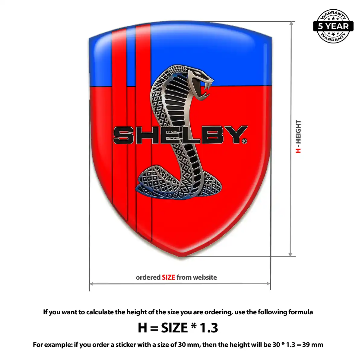Ford Shelby Domed Decal Sleek Style