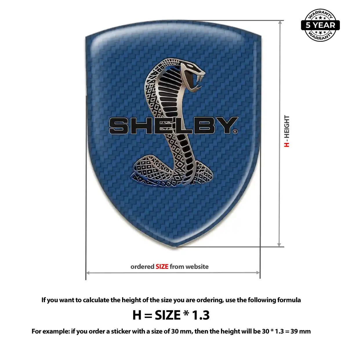 Ford Shelby Domed Logo Decal Refined Design