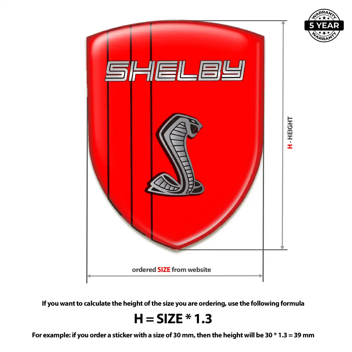 Ford Shelby Domed Logo Sticker Refined Design