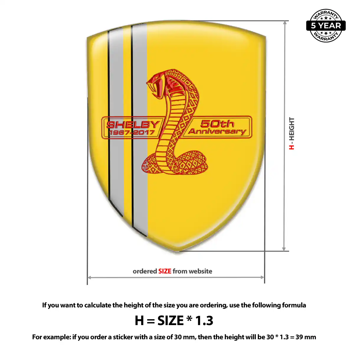 Ford Shelby Emblem Domed Badge Refined Design