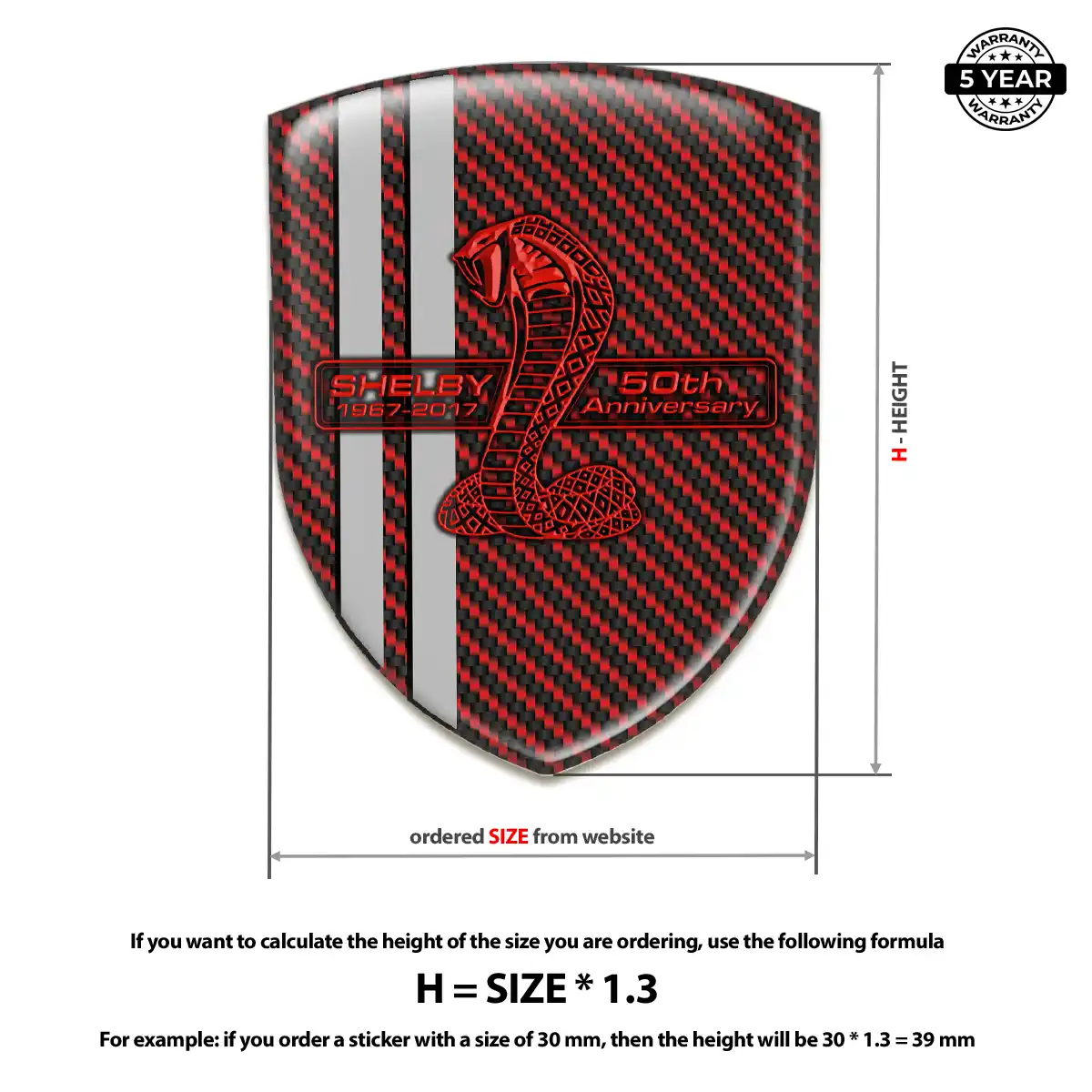Ford Shelby Epoxy Domed Sticker Sleek Style