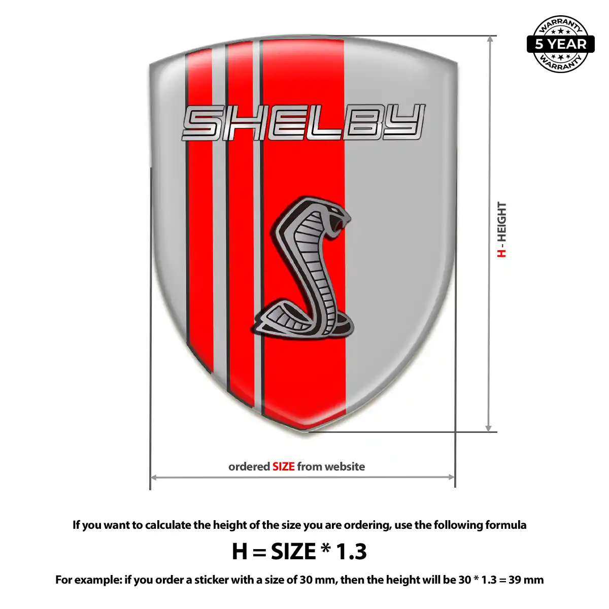 Ford Shelby Gel Badge Sticker Refined Design
