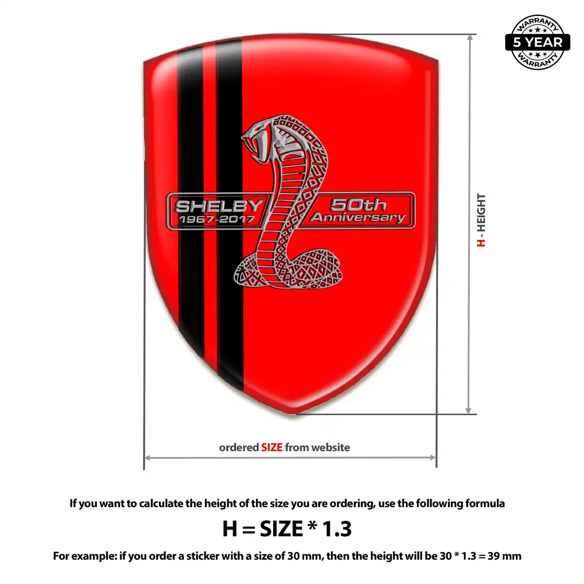 Ford Shelby Gel Badge Sticker Sleek Style