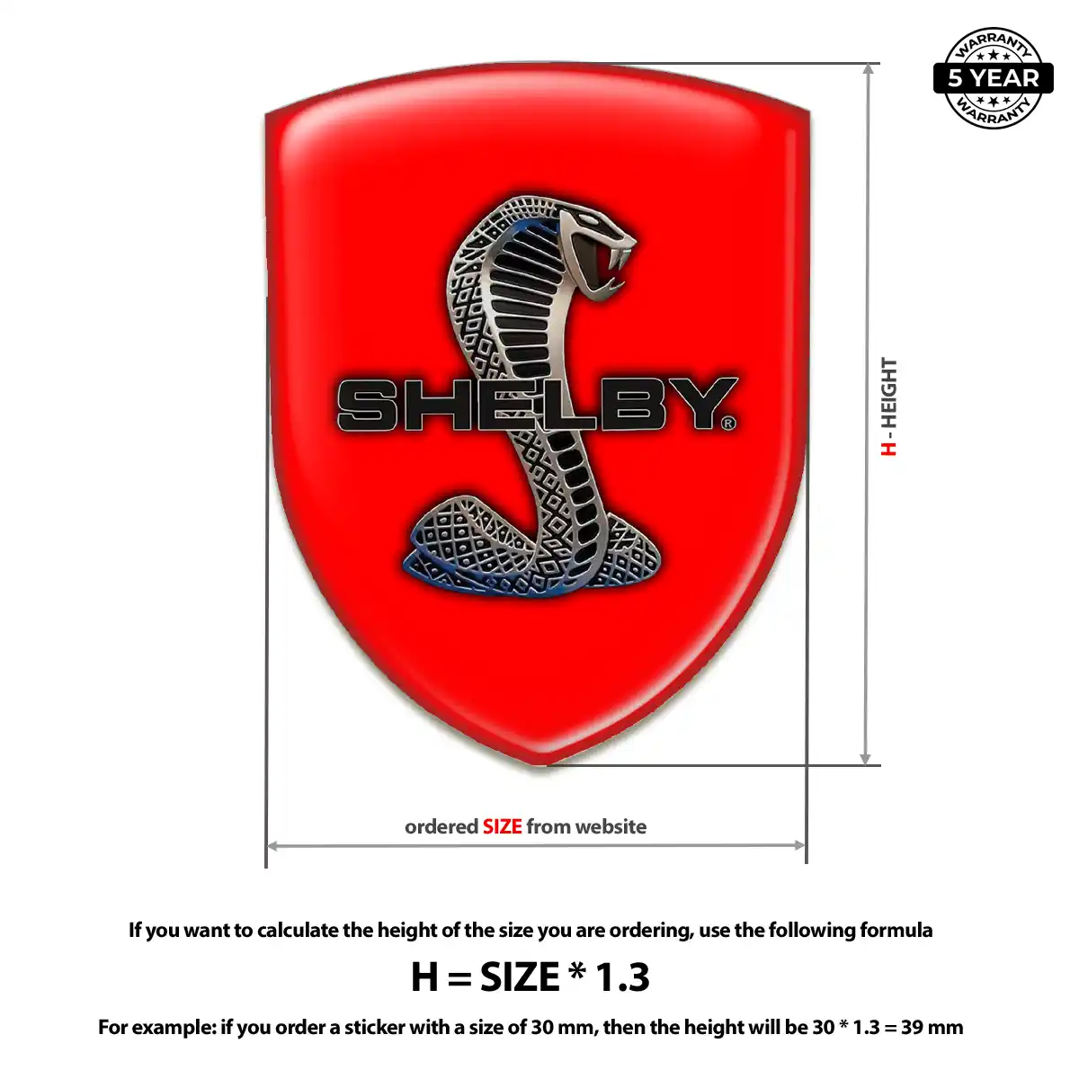 Ford Shelby Gel Emblem Sticker Refined Design