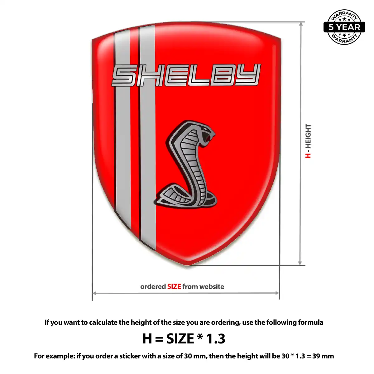 Ford Shelby Resin Badge Sticker Refined Design