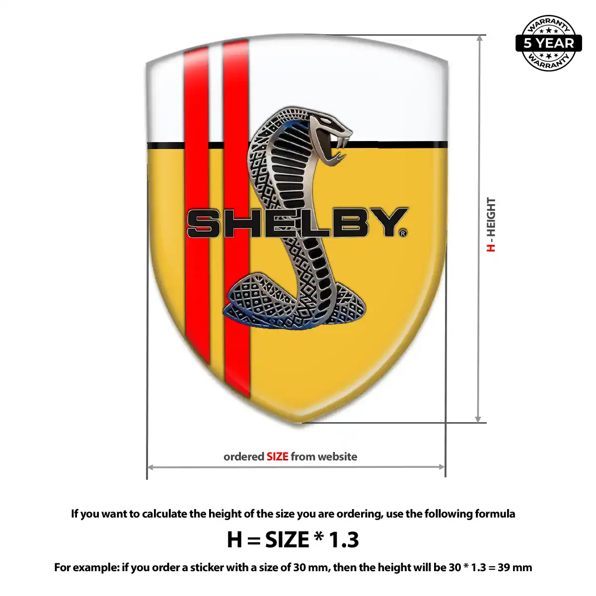 Ford Shelby Resin Domed Sticker Refined Design